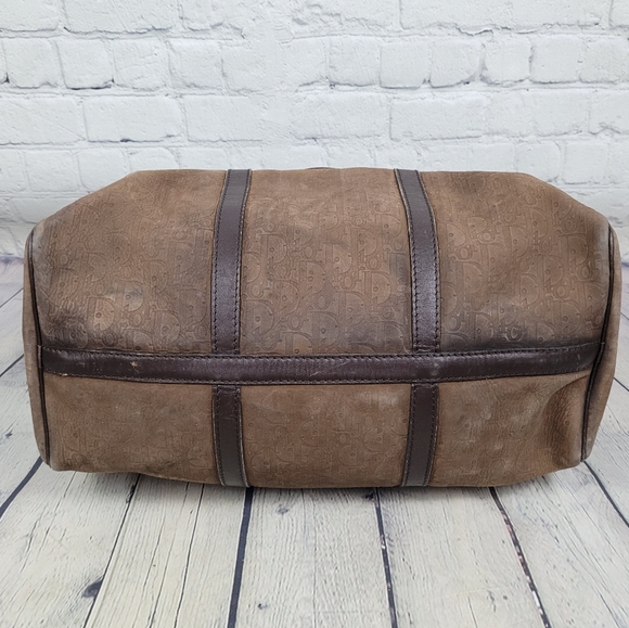 CHRISTIAN DIOR | vintage debossed suede monogram luxury trotter boston bag - Picture 5 of 16